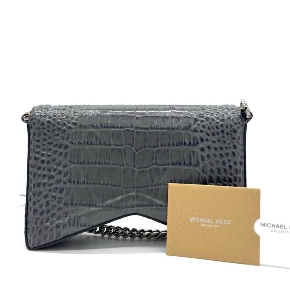 Michael Kors Collection Manhatta Medium Crocodile Embossed Patent Leather Bag - Picture 5 of 12